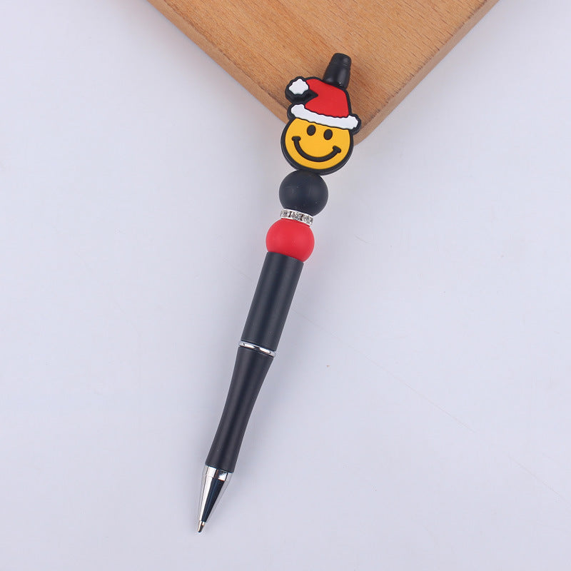 Wholesale Cartoon Christmas Silicone Handmade Plastic Beaded Pen